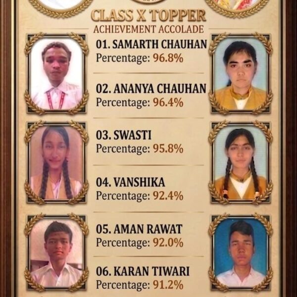 CBSE 2025-26 परिणाम में महर्षि विद्या मंदिर हरिद्वार का शानदार प्रदर्शन